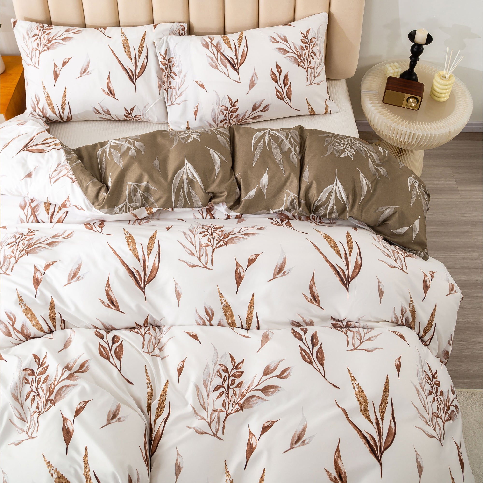 1 set Soft and Breathable Wheat Printed Duvet Cover Set - Washable and Skin-Friendly Bedding for a Comfortable Sleep